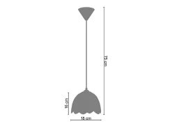 Suspensión TOSEL ,vidrio,Naranja,A75xD 18xP18cm