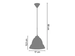 Suspensión TOSEL ,vidrio,Negro,A68xD17xP17cm