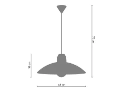 TOSEL Lámpara Suspendida^Suspensión ,vidrio, , A70xD42xP42cm Negro