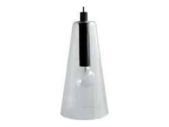 Suspensión TOSEL ,vidrio,Negro ,A 94xD 25x P 25cm