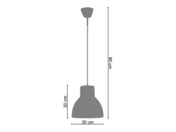 Clearance TOSEL Suspensión ,vidrio-,,A90xD30xP30cm Rojo