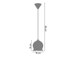 Suspensión TOSEL ,vidrio,Rosa ,A80x D18xP18cm