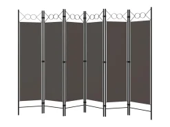 Tabique divisorio antracita de 6 paneles 240x180 cm Gris