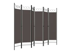 Tabique divisorio antracita de 6 paneles 240x180 cm Gris