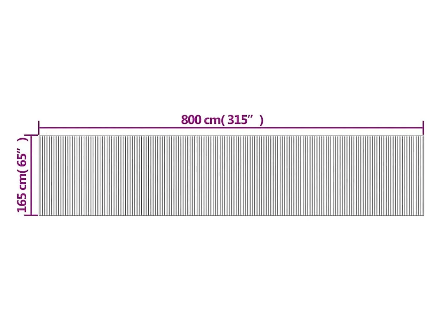 Tabique divisorio blanco 165x800 cm bambú
