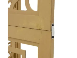 Tabique divisorio de 4 paneles en madera maciza de paulownia marrón