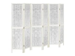 Tabique divisorio de 6 paneles en madera maciza de paulownia blanca