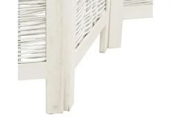 Tabique divisorio de 6 paneles en madera maciza de paulownia blanca