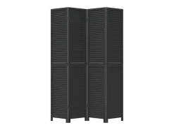 Tabique divisorio de 4 paneles en madera maciza de paulownia negra