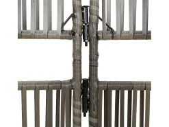 Sale Tabique divisorio de 5 paneles de mimbre de resina Gris