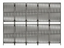 Sale Tabique divisorio de 5 paneles de mimbre de resina Gris