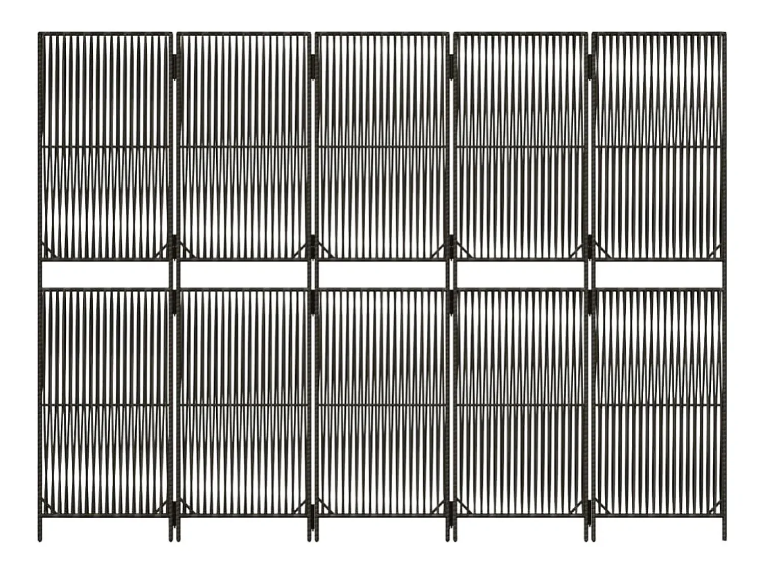 Sale Tabique divisorio de 5 paneles de mimbre de resina Gris
