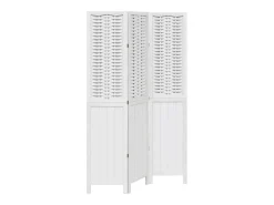 Tabique divisorio de 3 paneles en madera maciza de paulownia blanca