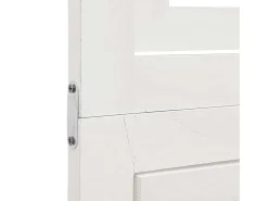 Tabique divisorio de 3 paneles en madera maciza de paulownia blanca Blanco