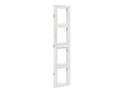 Tabique divisorio de 3 paneles en madera maciza de paulownia blanca Blanco