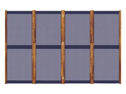 Tabique divisorio de 4 paneles azul oscuro 280x180 cm