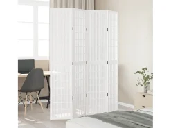 Tabique divisorio de 4 paneles en madera maciza de paulownia blanca