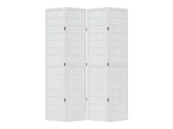 Tabique divisorio de 4 paneles en madera maciza de paulownia blanca