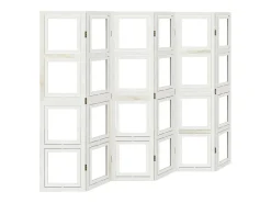 Tabique divisorio de 6 paneles en madera maciza de paulownia blanca