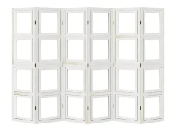 Tabique divisorio de 6 paneles en madera maciza de paulownia blanca