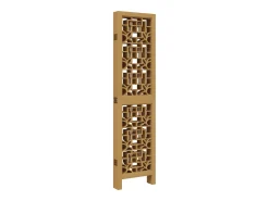 Tabique divisorio de 6 paneles en madera maciza de paulownia marrón