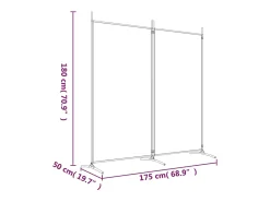 Tabique divisorio de 2 paneles Antracita 175x180 cm Tejido