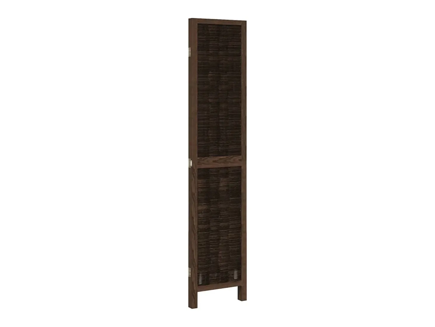 Tabique divisorio de 3 paneles en marrón oscuro fabricado en paulownia maciza