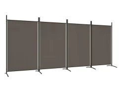 Tabique divisorio de 4 paneles Antracita 346x180 cm Tejido