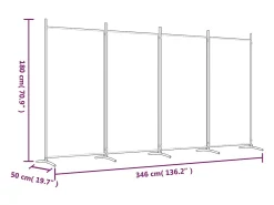 Tabique divisorio de 4 paneles Antracita 346x180 cm Tejido
