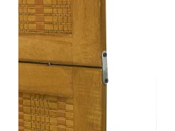 Tabique divisorio de 3 paneles en madera maciza de paulownia marrón