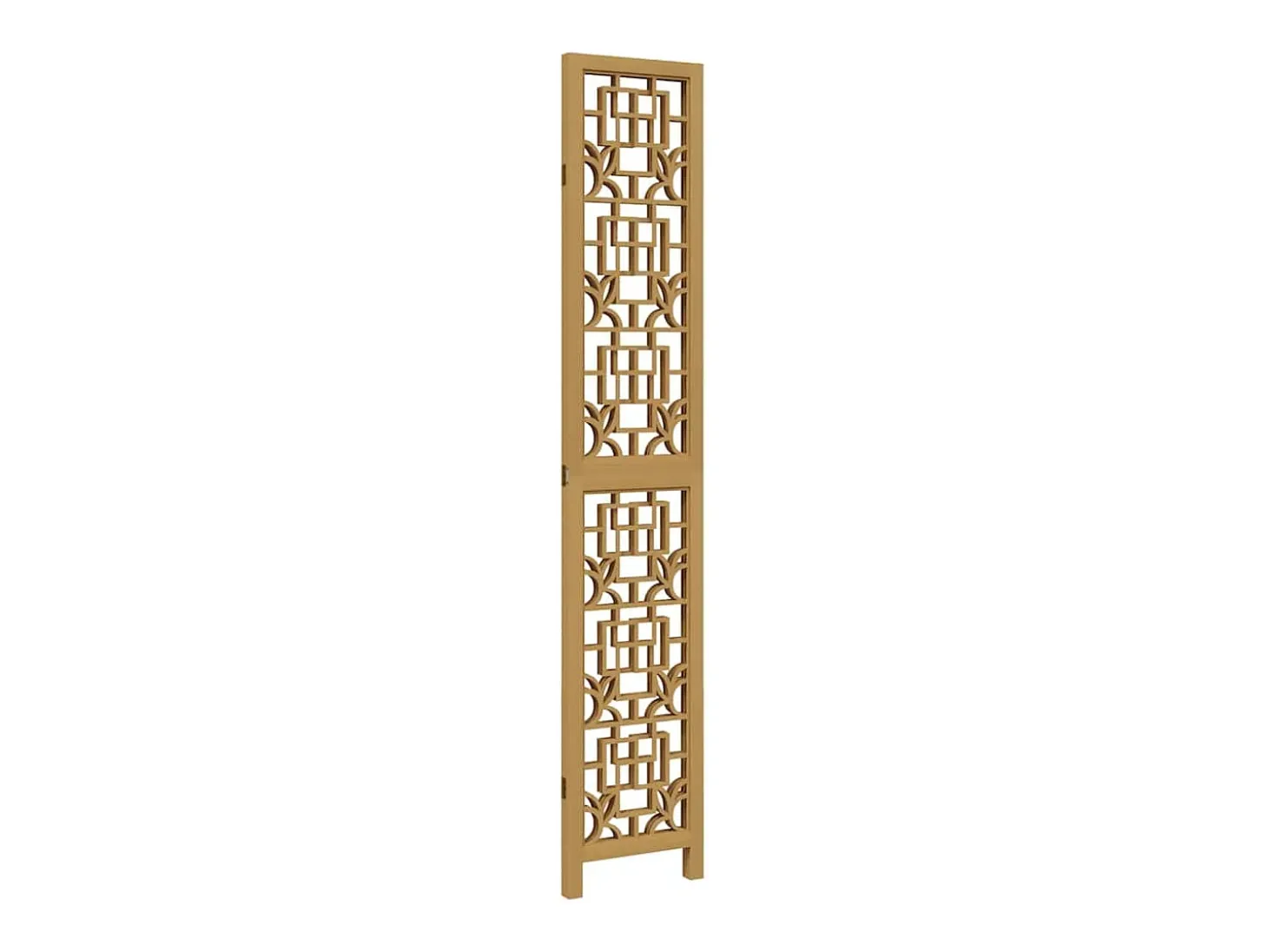 Tabique divisorio de 3 paneles en madera maciza de paulownia marrón
