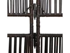 Tabique divisorio de 5 paneles de mimbre de resina marrón