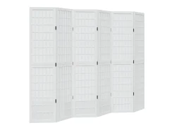 Tabique divisorio de 6 paneles en madera maciza de paulownia blanca