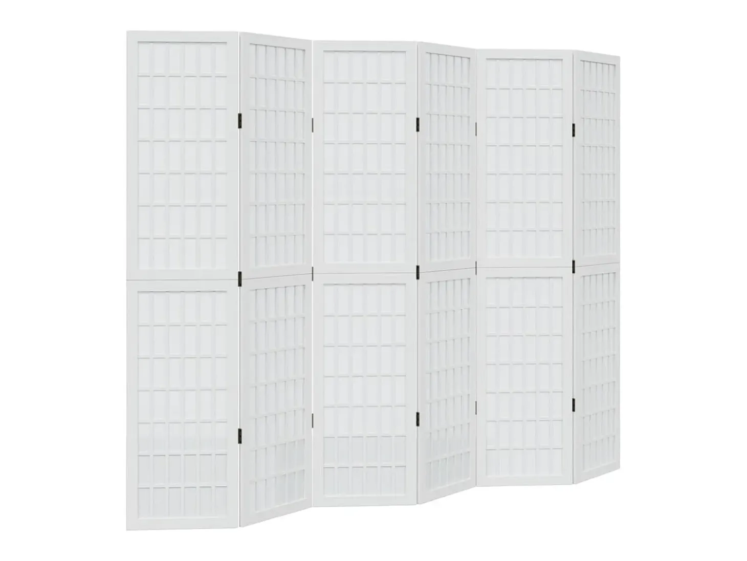 Tabique divisorio de 6 paneles en madera maciza de paulownia blanca