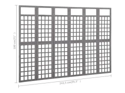 Tabique divisorio de 6 paneles/celosía de madera maciza de abeto