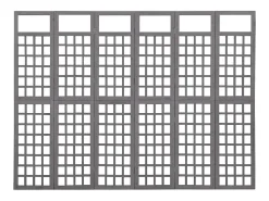 Tabique divisorio de 6 paneles/celosía de madera maciza de abeto