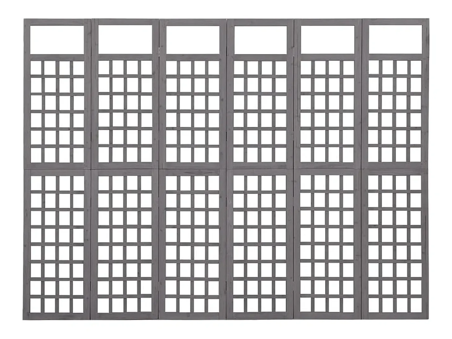 Tabique divisorio de 6 paneles/celosía de madera maciza de abeto