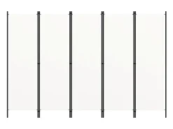 Tabique divisorio de 5 paneles, blanco, 250 x 180 cm