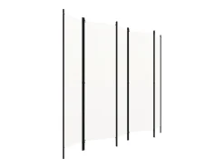 Tabique divisorio de 5 paneles, blanco, 250 x 180 cm