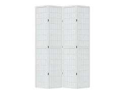 Tabique divisorio de 4 paneles en madera maciza de paulownia blanca