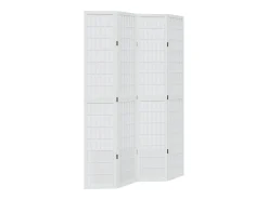 Tabique divisorio de 4 paneles en madera maciza de paulownia blanca