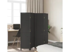 Tabique divisorio de 4 paneles en madera maciza de paulownia negra
