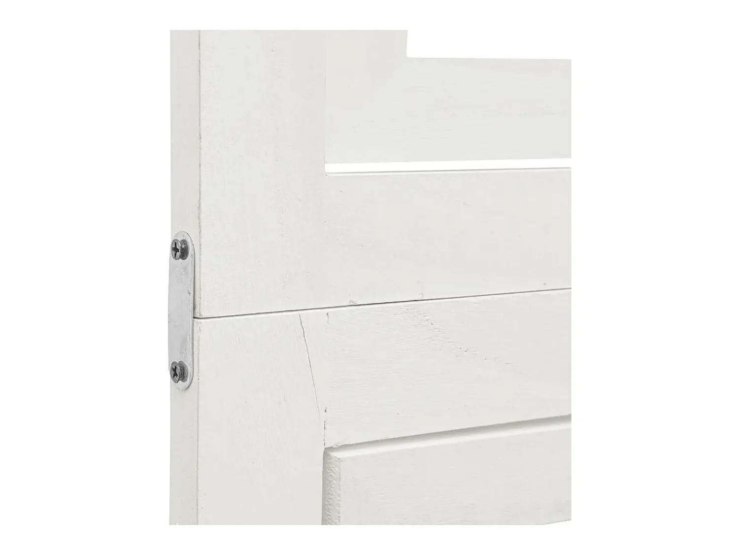 Tabique divisorio de 5 paneles en madera maciza de paulownia blanca Blanco