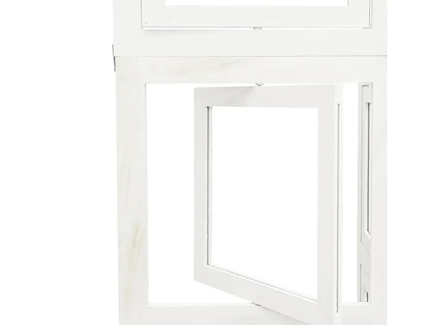 Tabique divisorio de 5 paneles en madera maciza de paulownia blanca Blanco