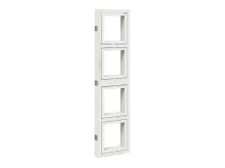 Tabique divisorio de 5 paneles en madera maciza de paulownia blanca Blanco