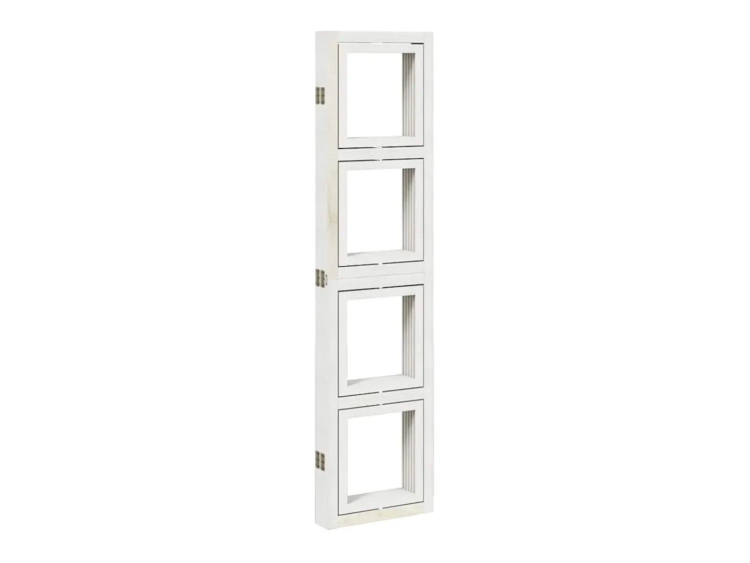 Tabique divisorio de 5 paneles en madera maciza de paulownia blanca Blanco
