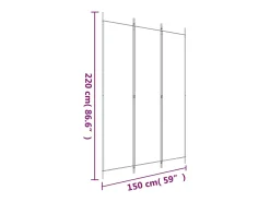 Tabique divisorio de 3 paneles Antracita 150x220 cm Tejido