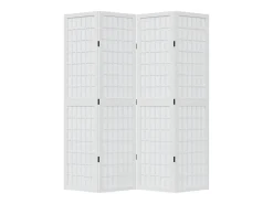 Tabique divisorio de 4 paneles en madera maciza de paulownia blanca