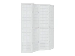 Tabique divisorio de 4 paneles en madera maciza de paulownia blanca