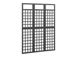 Tabique divisorio de 3 paneles Madera de pino Negro 121x180 cm